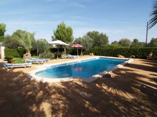 Casa Vincens, Pool, Terrasse, Sonnenschirm, Sonnenliege