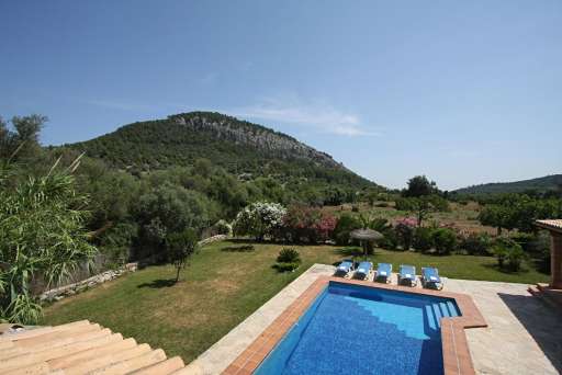 Casa Caragola Pollenca, Pool, Garten, Sonnenliege, Ausblick