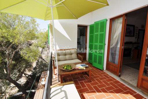 Casa Palisera Panorama Cala Figuera, Balkon, Sofa, Sonnenschirm