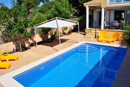 Chalet Cala Pi, Pool, Terrasse, Sonnenliege, Pavillon