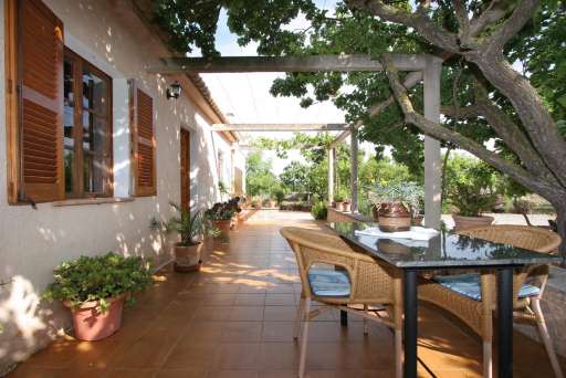 Finca Fontxica Pollenca, Terrasse,Sitzmöglichkeit, Garten