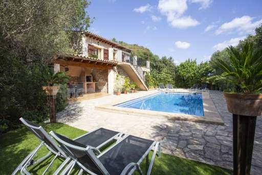 Finca Es Biali, Pool, Terrasse, Haus, Sonnenliege