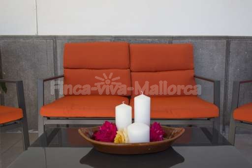 Finca Can Mosilla, überdachte Terrasse, Lounge