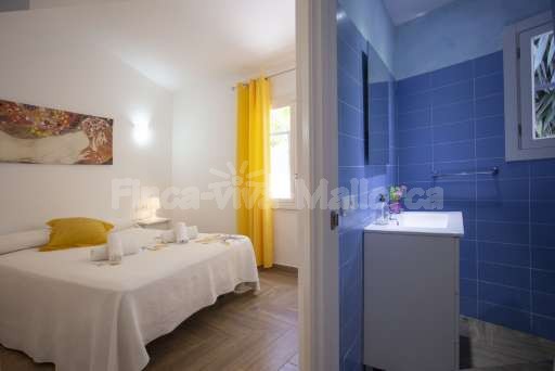 Casa Rendo Sa Pobla, Schlafzimmer, Doppelzimmer, Doppelbett, Bad en Suite
