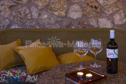 Finca Sareta Santa Margalidaüberdachte Terrasse, Sitzmöglichkeit, Sofa