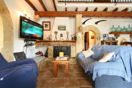 Finca Sergi Pollenca, Wohnzimmer, Sofa, Fernseher