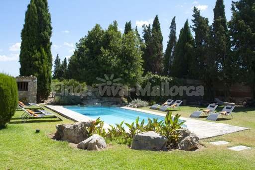 Finca Sabini Binisalem, Pool, Garten, Sonnenliege