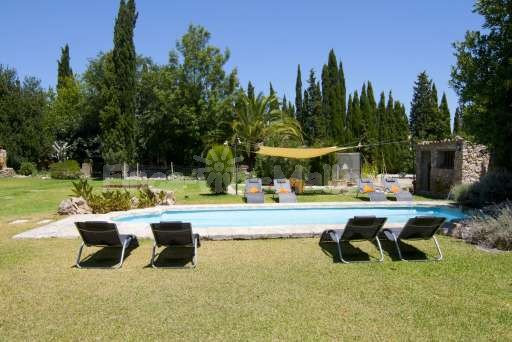Finca Sabini Binisalem, Pool, Garten, Sonnenliege