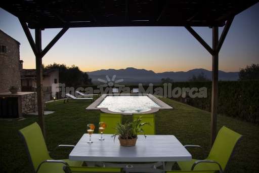 Finca Son Burguet, Garten, Pool, Ausblick, Esstisch