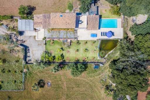 Villa Creveta Pollenca, Luftaufnahme, Haus, Pool, Grundstück